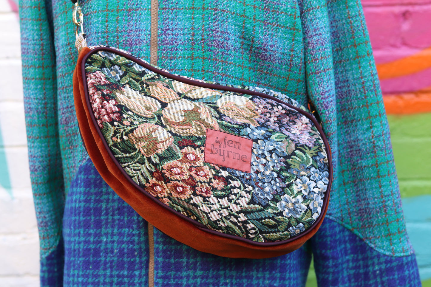 'Big Bean' Crossbody Bag in Tapestry Fabric